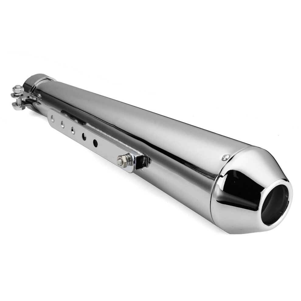 New Motorcycle Cafe Racer Exhaust Muffler Pipe With Sliding Bracket Universal 762179092186