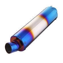 Nuovo tubo di scarico in acciaio inossidabile per moto 38-48mm con silenziatore grigliato blu