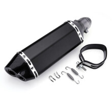 Nuovo terminale di scarico per moto da 370 mm, silenziatore, tubo di scarico, DB killer, slip-on 38-51 mm, nero