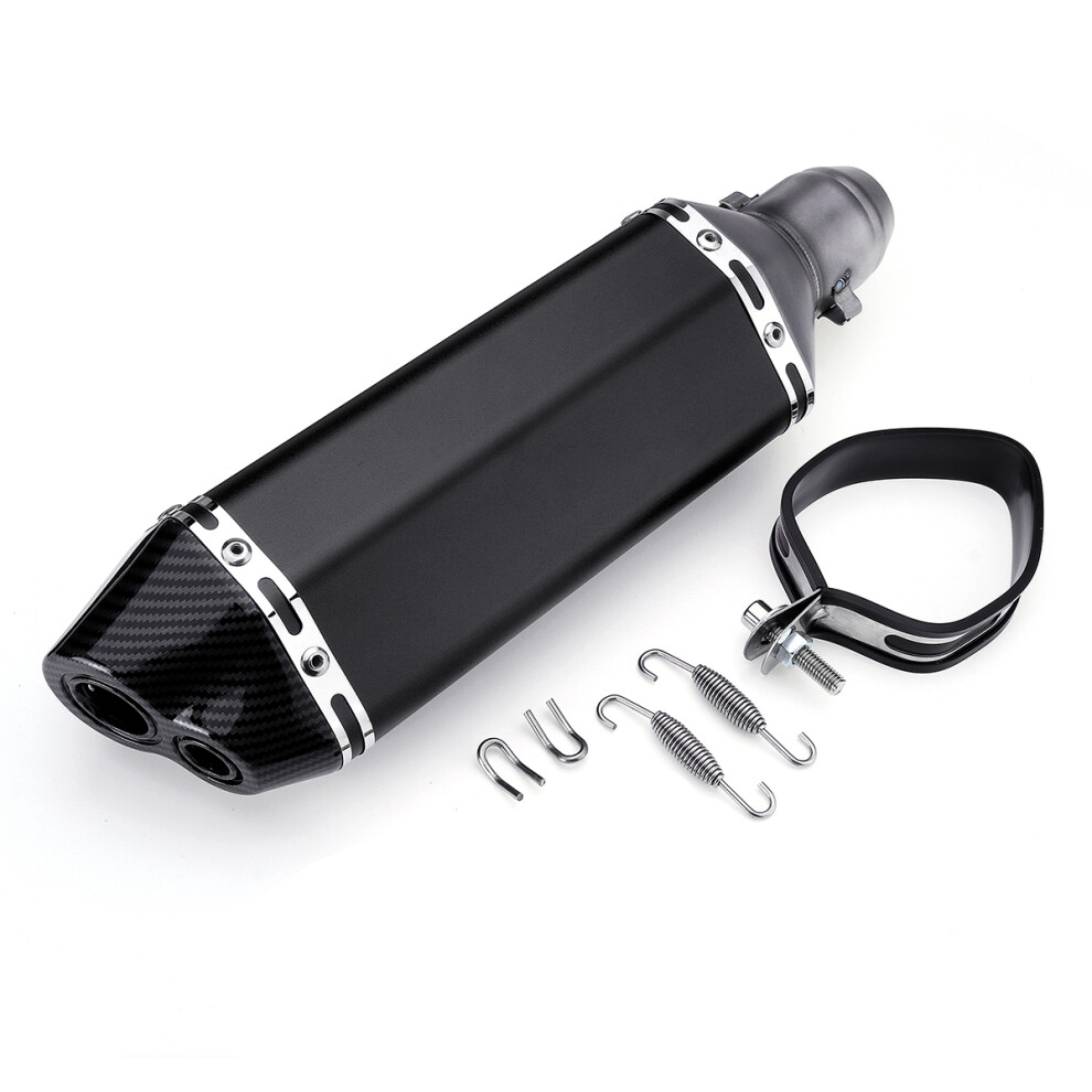 New 370Mm Motorcycle Exhaust Muffler Tail Pipe Tips Db Killer Slip On 38-51Mm Black 762179094067