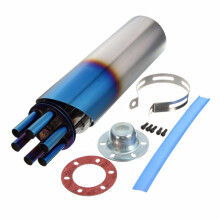 Nuovo silenziatore a tubo rotante slip-on in acciaio inox blu grigliato da 100 mm per motocicletta
