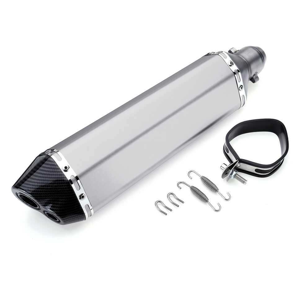 New 470Mm Polished Motorcycle Dirt Bike Atv Exhaust Muffler Pipe Db Killer 38-51Mm 762179095309