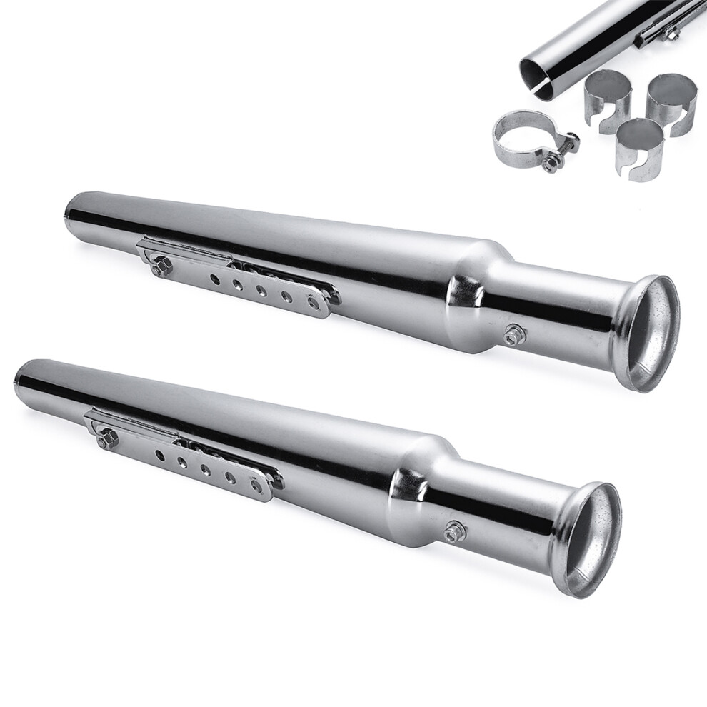 New 2X 540Mm Motorcycle Retro Tail Exhaust Pipe Tube Muffler Silencer For Cafe Racer Bobber Chopper 762179097860