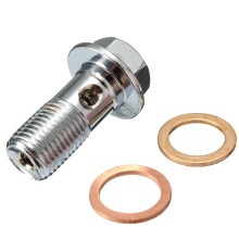 Nieuwe 10 mm M10x1. 00 Chroom Banjo Bout Remklauw Hoofdcilinder Aansluiting