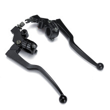 Nuovo paio di leve freno e frizione in alluminio nero per moto Honda CG 125 con cavo freno anteriore.