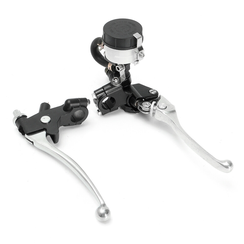 New Pair 22Mm 7/8Inch Motorcycle Handlebar Hydraulic Brake Master Cylinder Clutch Lever Black/Silver 762179087823