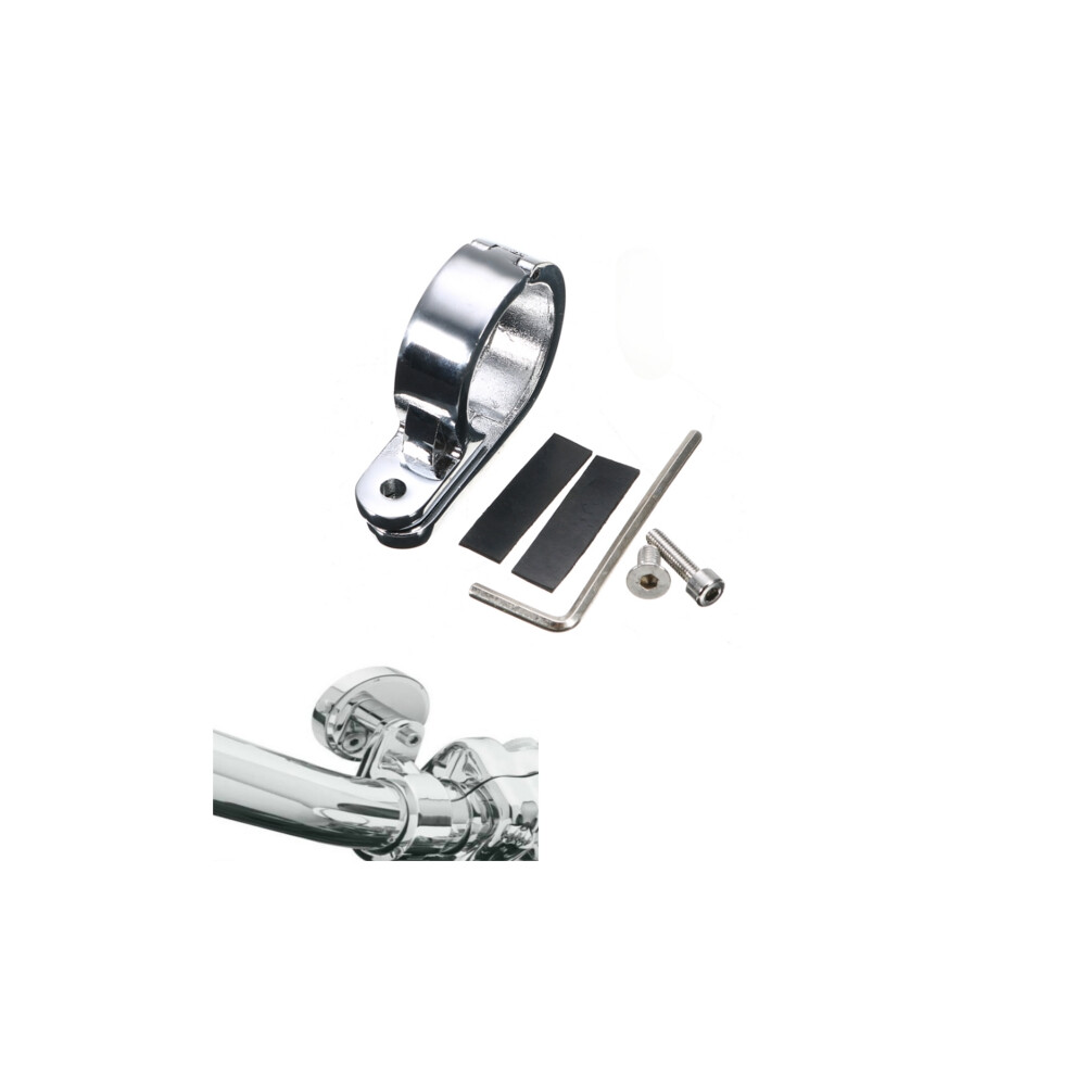 32Mm/1.25Inches Motorcycle Handlebar Mounts Clamp Clock Universal Silver 762179048497