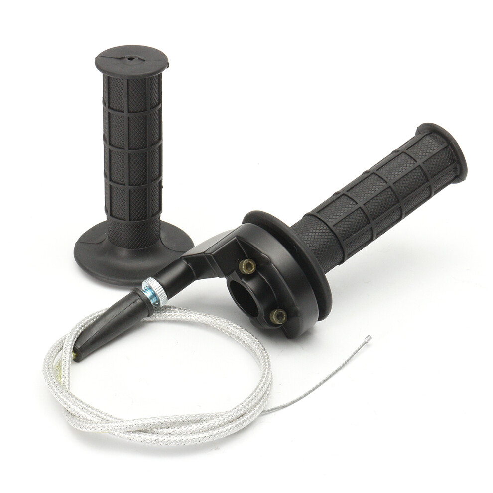 7/8Inch 22Mm Handlebar Hand Grip With Throttle Cable Motorcycle Bike Universal Black 762179054641
