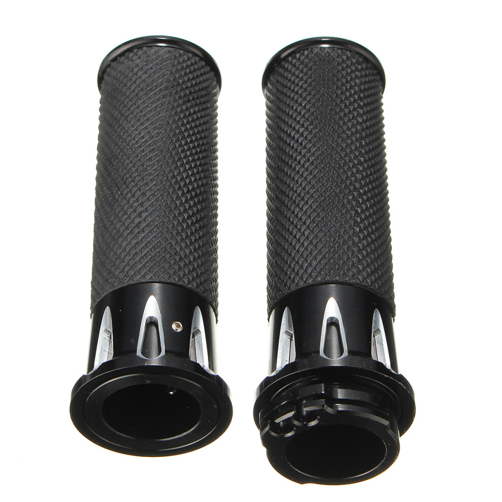 New Pair 1Inch 25Mm Motorcycle Handlebar Hand Grip For Harley Touring Flht Flhr Black 762179076889