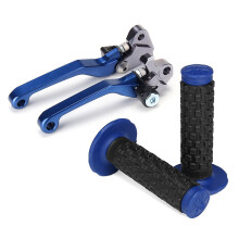 Palancas de freno y embrague CNC para motocicleta nuevas + puños para manillar para KAWASAKI/Yamaha YZ125/250 2001-2007 YZ250F