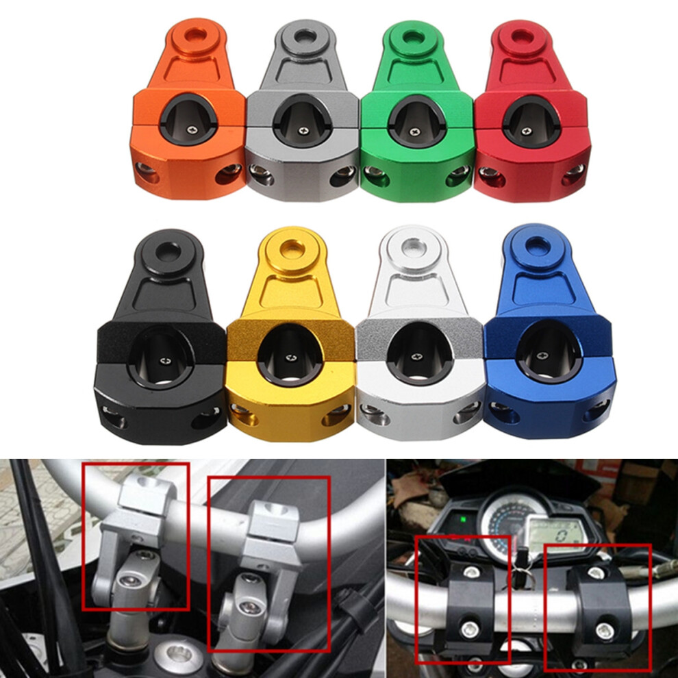 New Pair 7/8Inch 22Mm Handlebar Fat Bar Mount Clamps Riser Cnc Dirt Bike Motorcycle 762179081791