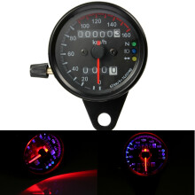 Nieuwe Universele Motorfiets Dubbele LED Achtergrondverlichting Signaal Odometer Kilometerstand Snelheidsmeter Gauge