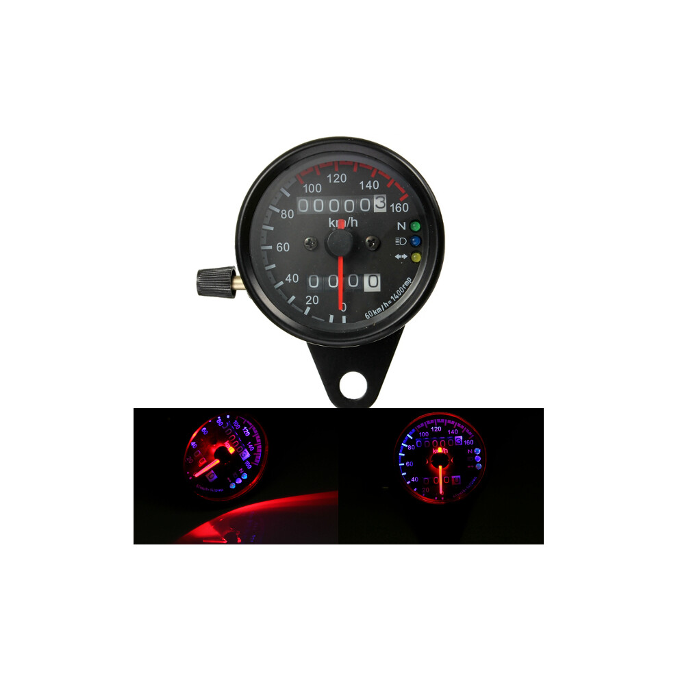 New Universal Motorcycle Dual Led Back Signal Odometer Mileage Speedometer Gauge Light 762179059677
