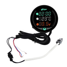 Nuevo voltímetro multifuncional 5 en 1 para motocicleta con visión nocturna LED carga USB medidor digital reloj hora termómetro temperatur