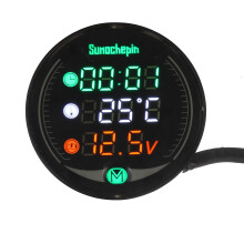 Nieuwe 9V - 24V 5-in - 1 LED Nachtzicht USB Oplader Spanningmeter Timer Temperatuurweergave Tafel Voor Motorfiets ATV UTV Auto