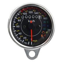 Nieuwe 12V Universele Motorfiets Snelheidsmeter Met LED Signaallicht Cafe Racer Retro Tellersysteem
