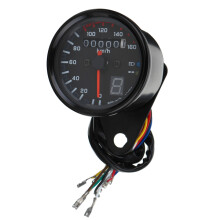 Nieuwe Universele Motorfiets LED Odometer Snelheidsmeter Speedo Toerenteller Gauge