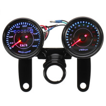 Nieuwe Universele LED Motorfiets Zwarte Toerenteller + Kilometerstand Snelheidsmeter Meter Met Beugel