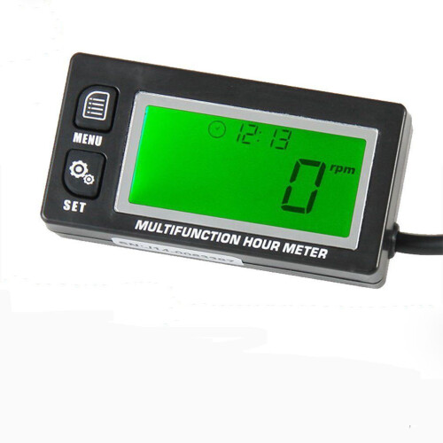 New Digital Screen Motorcycle Inductive Tachometer With Hour Meter Voltmeter 1