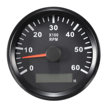 Nieuwe 12/24V 0 - 6000 RPM 85 mm LCD Marine Bootmeter Toerenteller Urenmeter Zwart