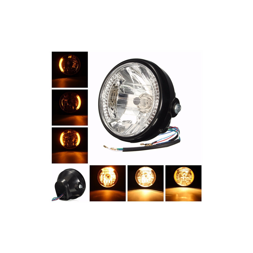 New 7Inch H4 35W Motorcycle Headlight Led Turn Signal Indicators For Harley Honda Amber 762179071754