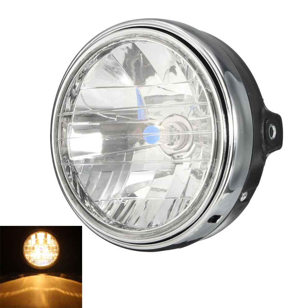 New 7Inch Motorcycle Head For Honda Yamaha Suzuki Kawasaki Universal Amber/Light 762179082439