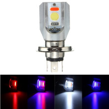 Nieuwe H4 12-24V Motorfiets LED COB Hi/Lo Stralings Voorhoofdlamp Gloeilamp 3 Kleuren