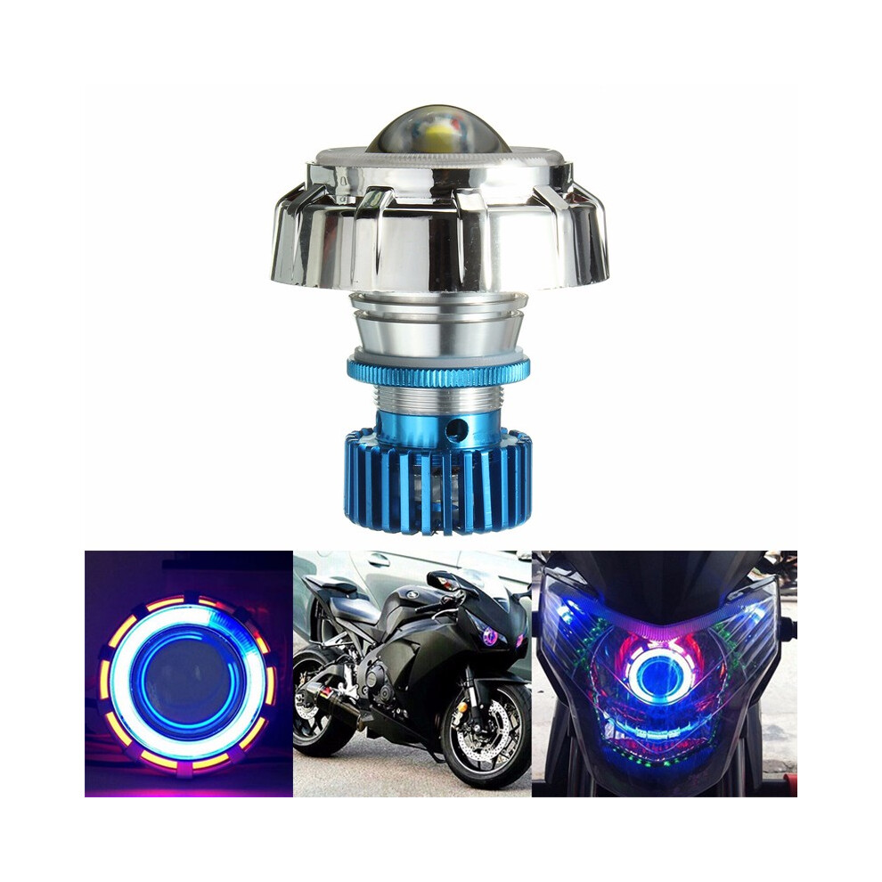 New 12V Led Projector Kit Hi/Low Beam Headlight Angel Devil Eye Motorcycle 762179080268