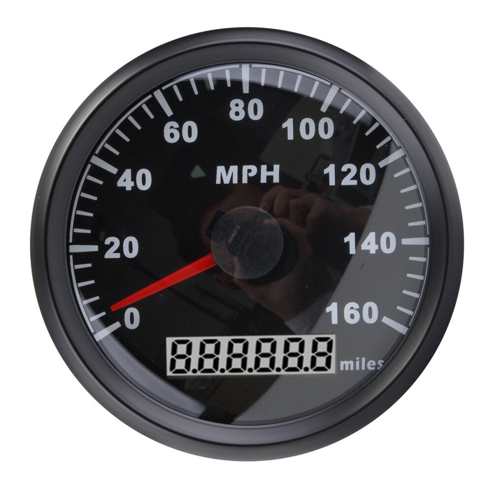 New 85Mm Stainless Steel Gps Speedometer 0-160Mph For Car Truck Motorcycle Black 762179094586