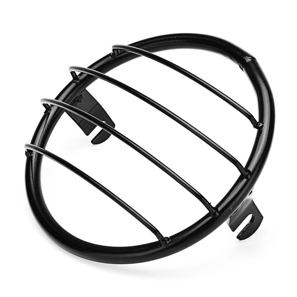Retro Motorcycle Headlight Grill Cover Headlight Protection Headlamp Guard Black 762179055020