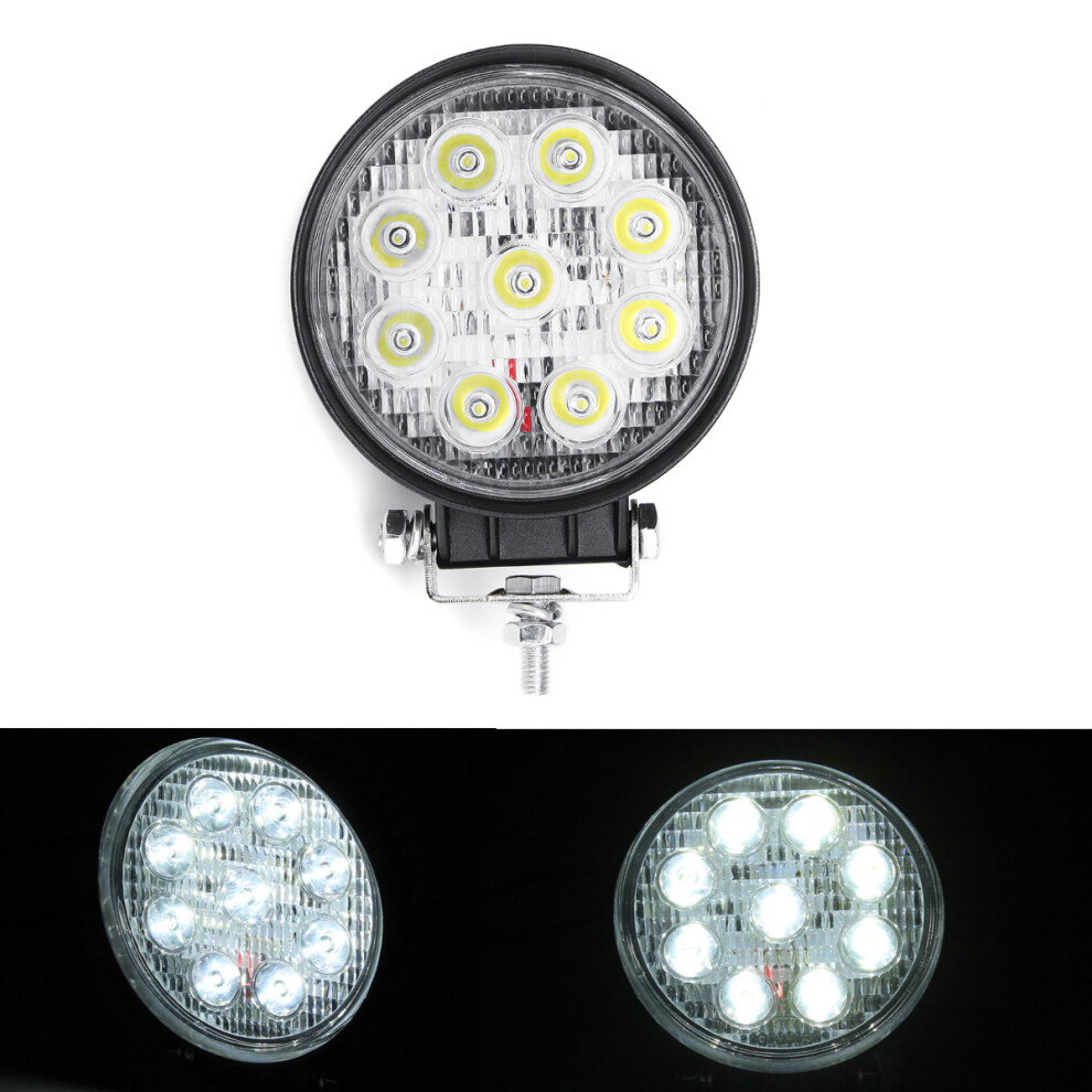 27W 9 Led Flood/Spot Beam Round Work Bar Ultra Thin Motorcycle Offroad Lamp Car Truck Atv Light 762179046059