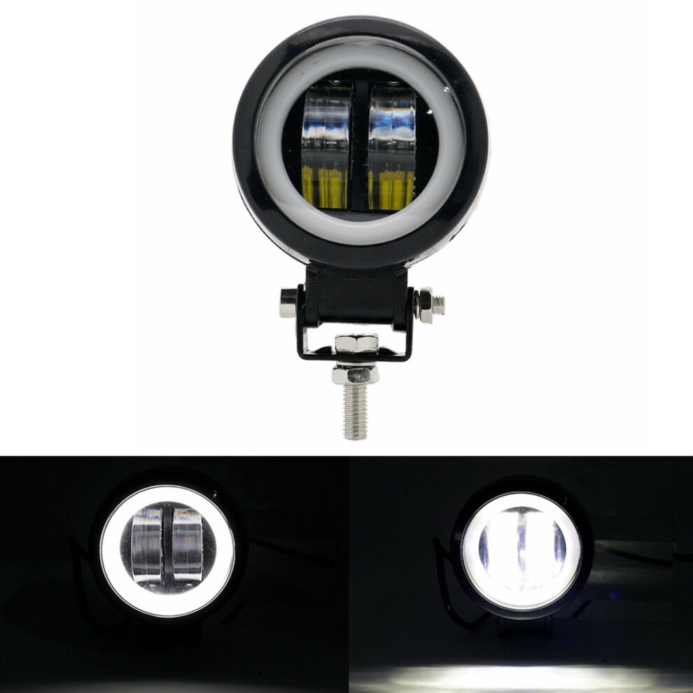 Nieuwe 3 Inch 12/24V 6500K 20W Ronde Led Werklicht Met Witte Engelogen Lichten Spot Mistlicht Voor Auto Boot Motorfiets-image