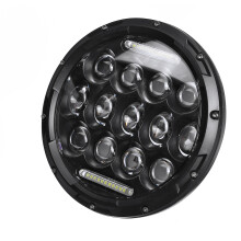 Neue 7-Zoll runde LED schwarze Scheinwerfer mit weißem Licht DRL Hi/Lo-Bereich für Jeep/JK TJ/LJ/CJ
