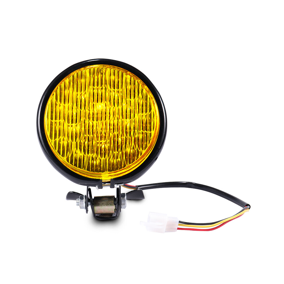 12V 55W Motorcycle Led Front Headlight Universal High-Low Beam Motorbike Retro Headlamp Round Vintage Spotlight Amber 6900070943839