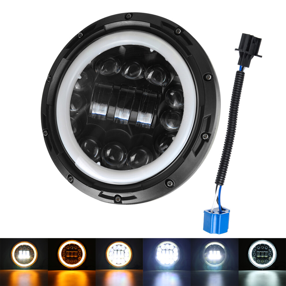 Nuevo Faro De Luz Led De 7 Pulgadas Para Motocicleta Y Coche Proyector Halo Drl Haz Alto-Bajo LáMpara Redonda Sellada-image