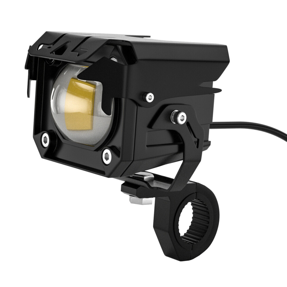 2Pcs Motorcycle Led Auxiliary Hi/Lo Beam Strobe Double Colors Fog Aluminum Alloy Safety Driving Spot Lamp Head Light 762179058021
