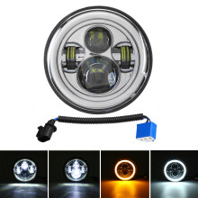 Neue 7-Zoll-LED-Scheinwerfer-Projektor mit Angel Eyes Hi/Low DRL Blinkerlampe für Jeep-Motorrad