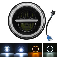 Neue 7 Zoll DRL LED Scheinwerfer Hi/Lo Beam Halo Blinkerlampe für Harley/JEEP/Wrangler Auto Lkw Motorrad