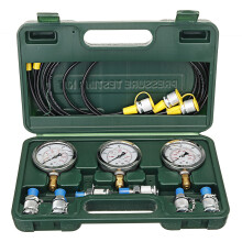 New Hydraulic Pressure Guage Test Box Kit with 2pcs Oil Gauges Test Hose
