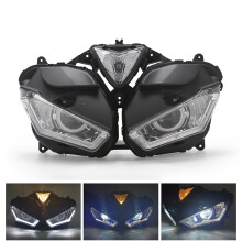 Neue Motorrad Frontklarglas Scheinwerferlampenbaugruppe für Yamaha R3 R25 2015–2018 V2