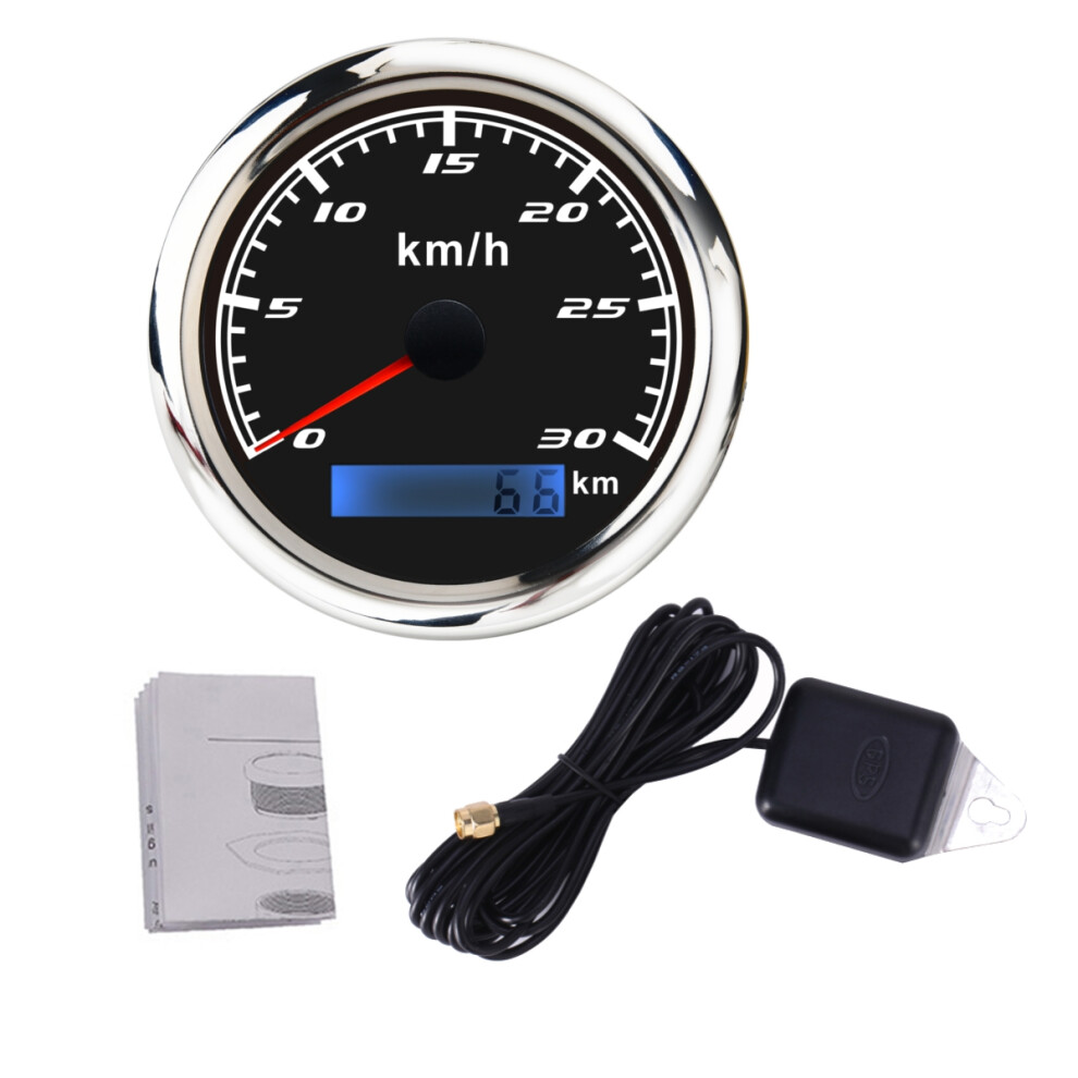 85Mm Gps Speedometer Gauge With Gps Antenna 0-30Km/H 0-60 Km/H 0-120 Km/H 0-200Km/H Red 6900078551456