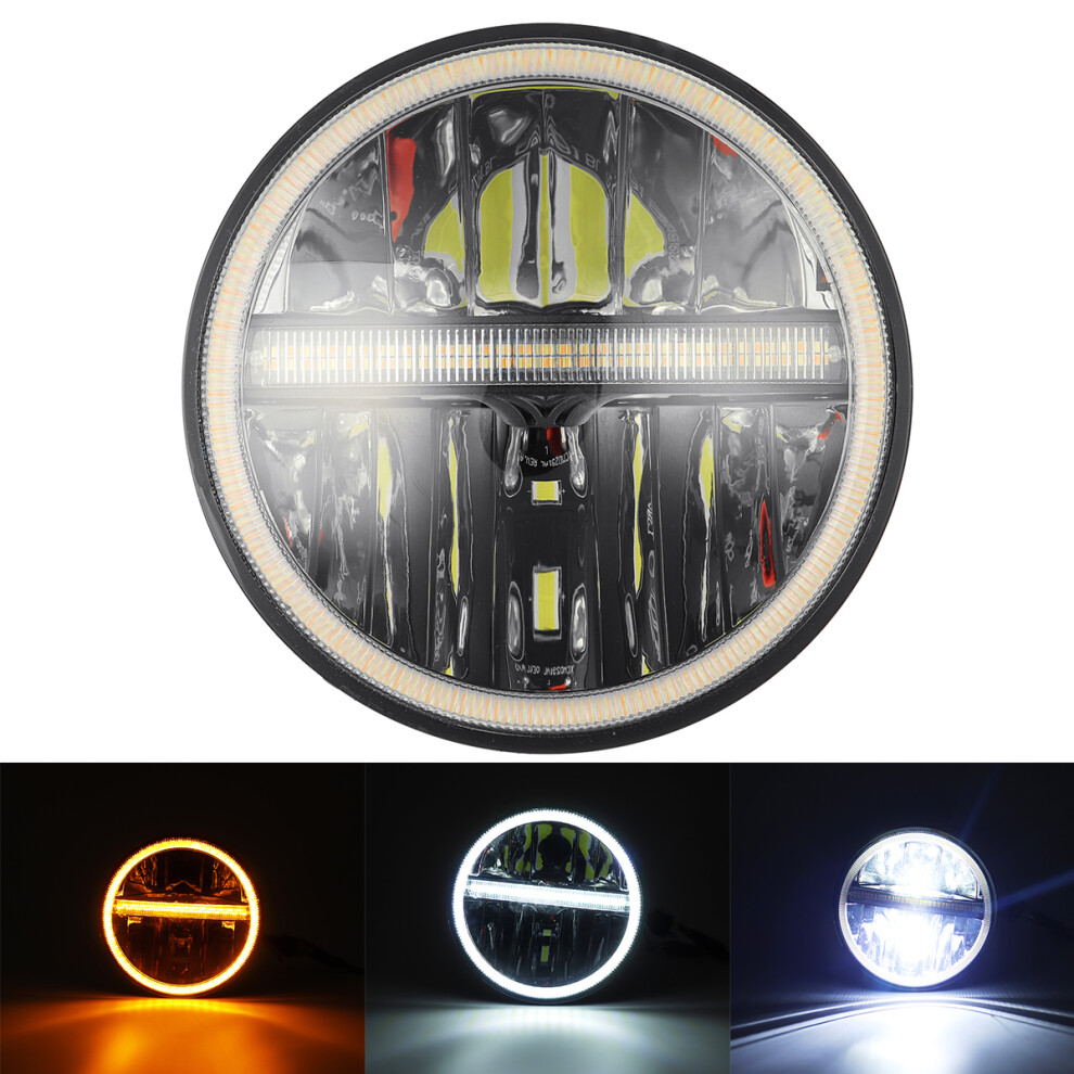 New 7'' Round Led Headlights For Motorcycle Jeep Wrangler Drl & Turn Signal Lights Amber 762179091431