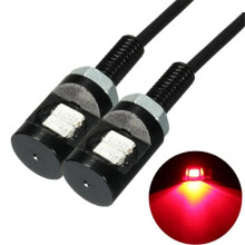 Neue 2 Stück DC 12 V LED Kennzeichenbeleuchtung Schraubbolzen Adleraugenlampe für Motorrad Auto Rot