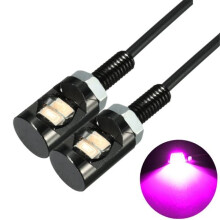 Neue 2 Stück DC 12 V LED Kennzeichenbeleuchtung Schraubbolzen Adleraugenlampe für Motorrad Auto Pink