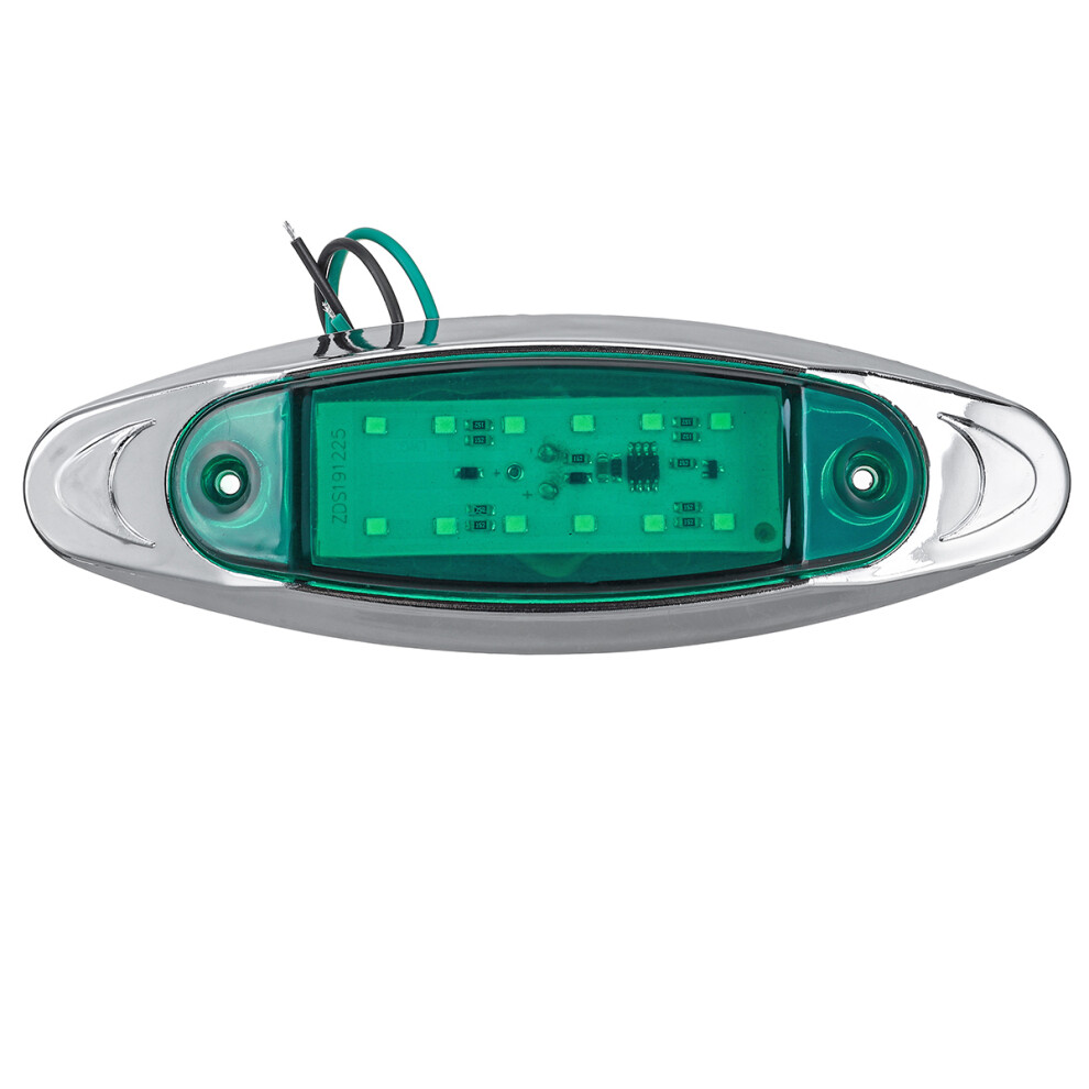 Nuovo 2Pz Luce Marker Laterale Led Verde 24V Flash Strobe Lampada Di Emergenza Per Barca Auto Camion Rimorchio-image