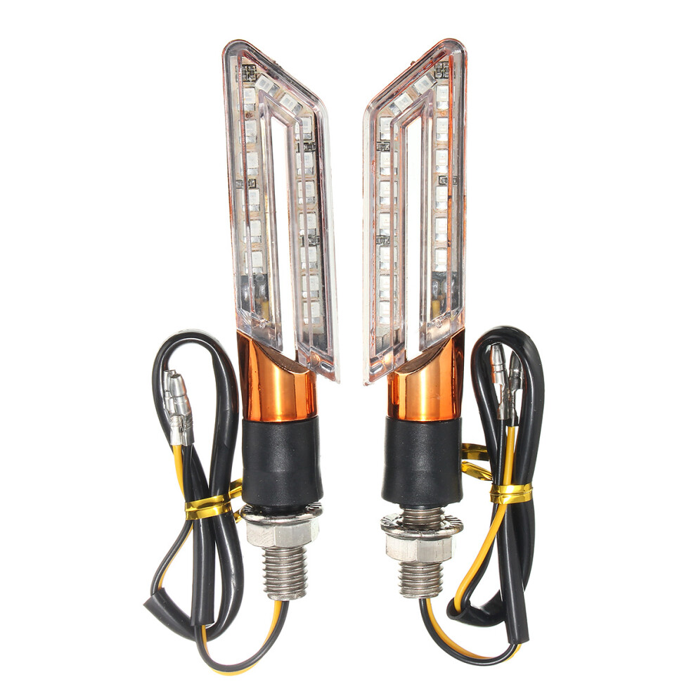 Pair Led Turn Signal Motorcycle Blade Lamp Indicator Blinker Light/Amber 762179030027