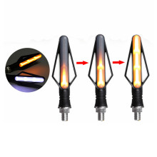 Neue 2 Stück Motorrad Blinker Fließende Lichter LED Anzeige Wasserdicht Universell Weiß + Gelb