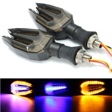 Neue 12 V Dual-Farben LED Blinker Amber Lila Motorradanzeige Bremslicht