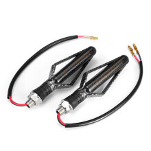 Neue 2 Stück 12 V Motorrad LED Blinker Fließende Lichter Indikatorlampen Carbonfaser-Farbgehäuse