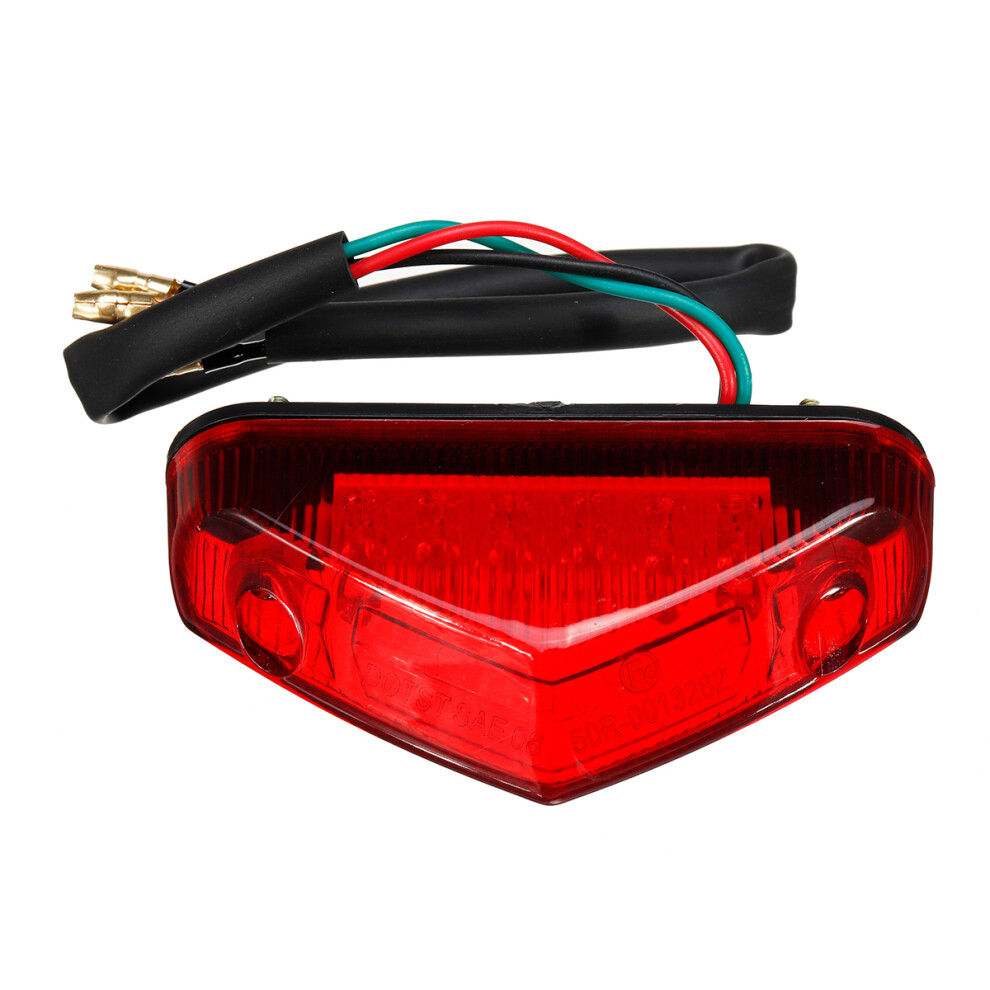 Universal Dc 12V 12 Led Motorcycle Atv Dirt Bike Brake Stop Running Tail Red/Light 762179033370